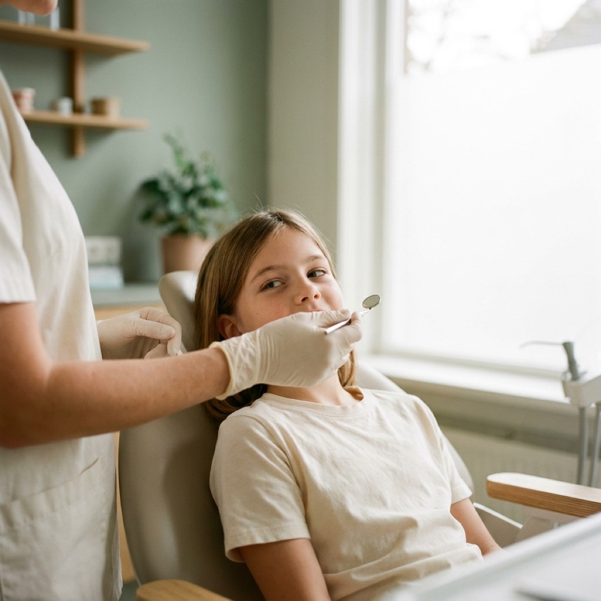 Orthodontist behandelt kind bij Orthodontiepraktijk AP Den Haag
